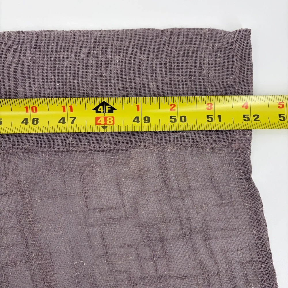 Window Valance 3 Panels Lavender 15x52 Each Pleated Button Linen Look Slub Gauze
